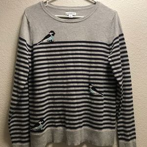 Croft & Barrow 3 Bird Striped Sweater